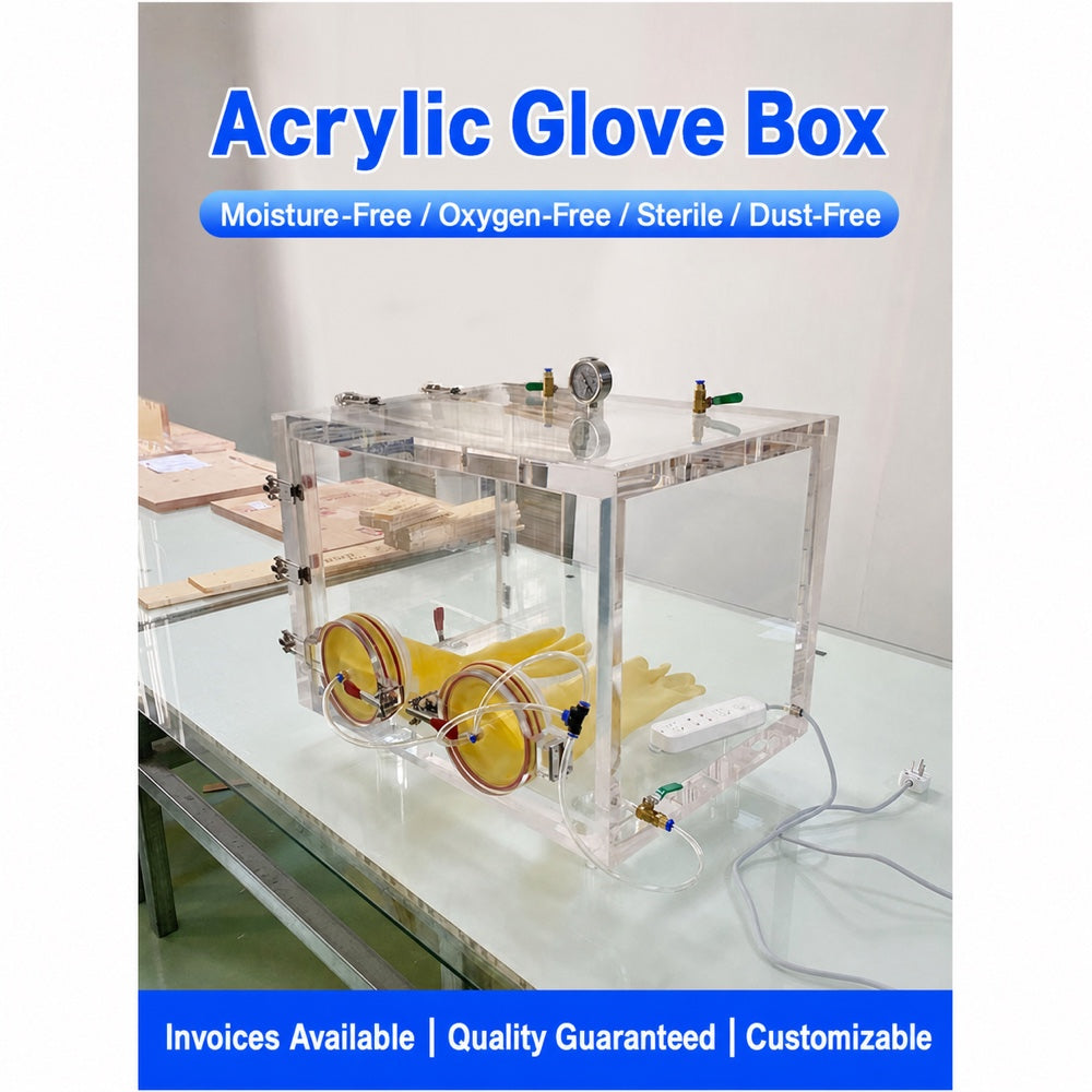 Custom-size acrylic glove box and vacuum box made to order
