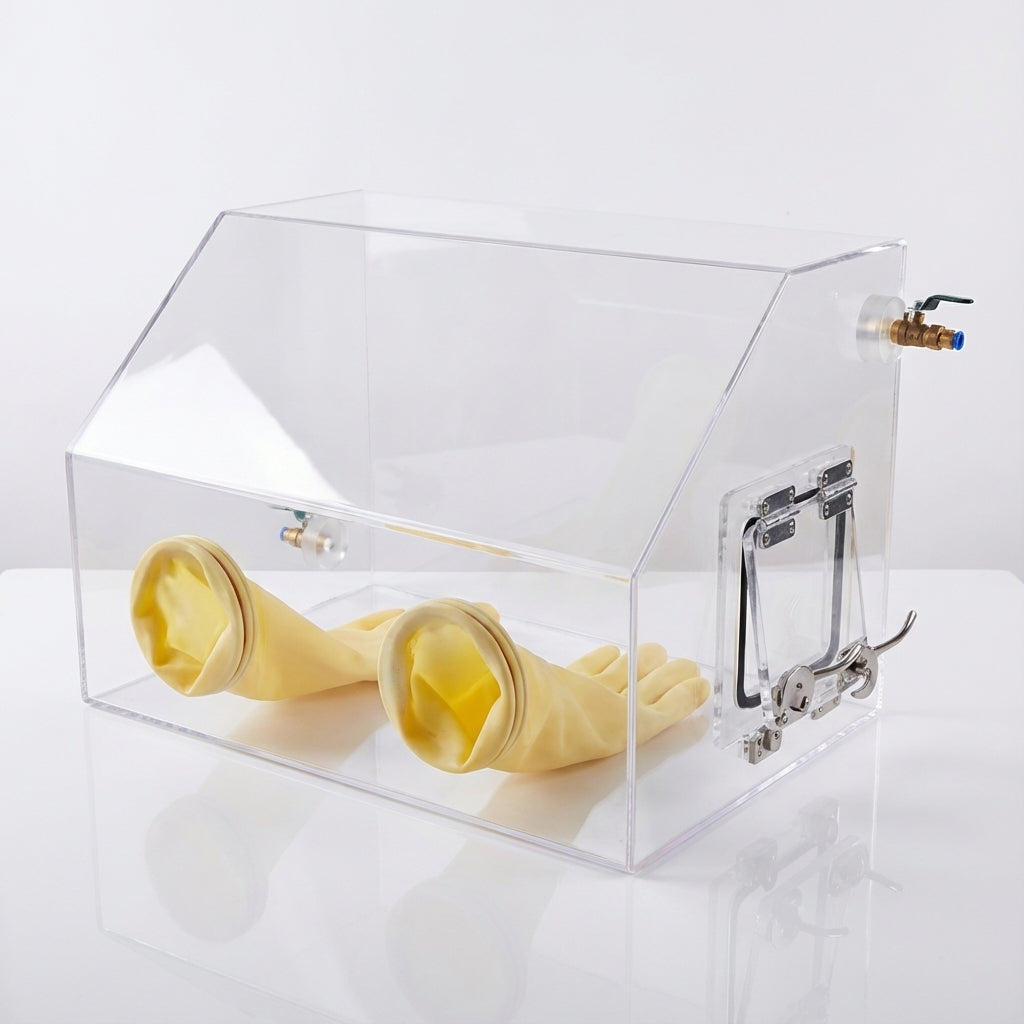 Acrylic glove boxes for inert gas laboratory operation