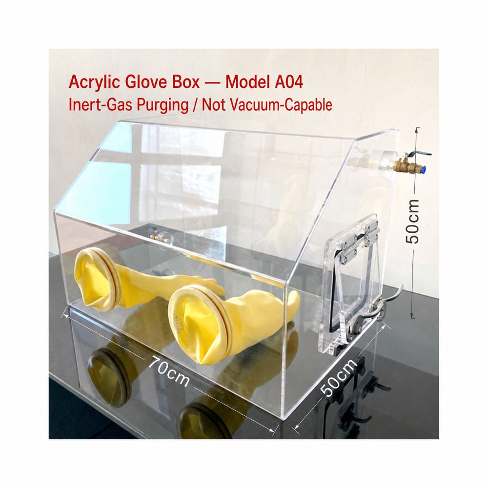 Acrylic Glove Box — Model A04 — Inert-Gas Purging / Not Vacuum-Capable