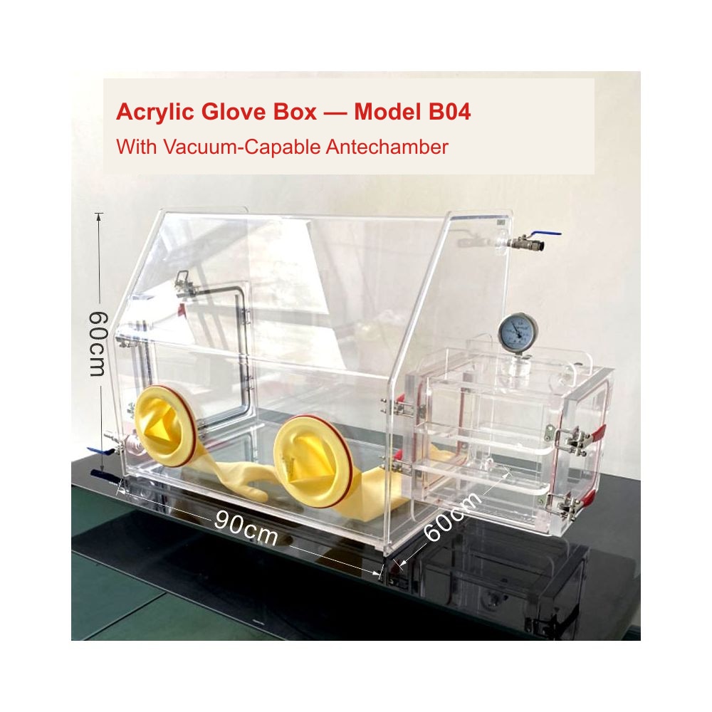 Acrylic Glove Box — Model B04 — With Vacuum-Capable Antechamber